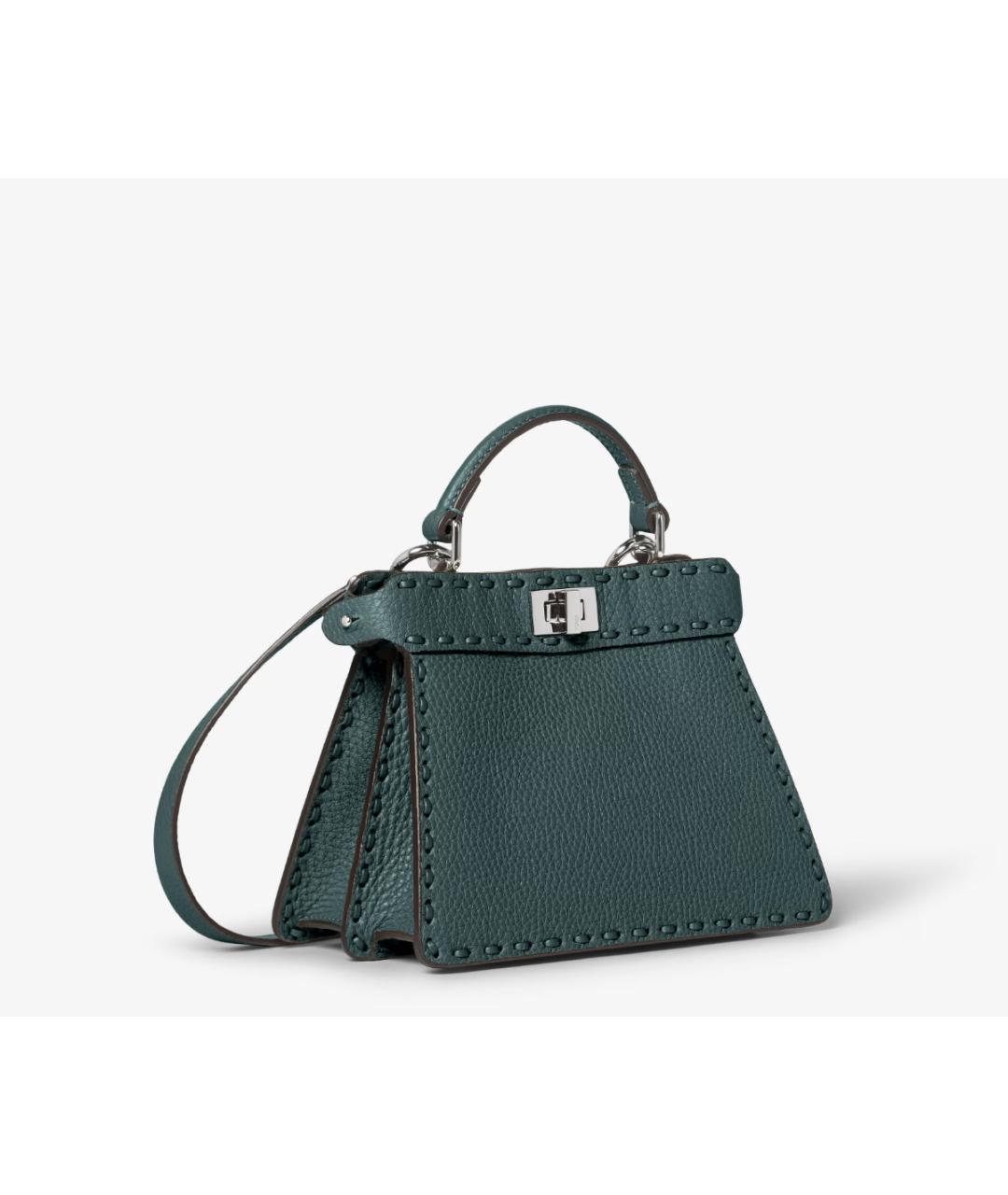 FENDI Зеленая кожаная сумка тоут, фото 5