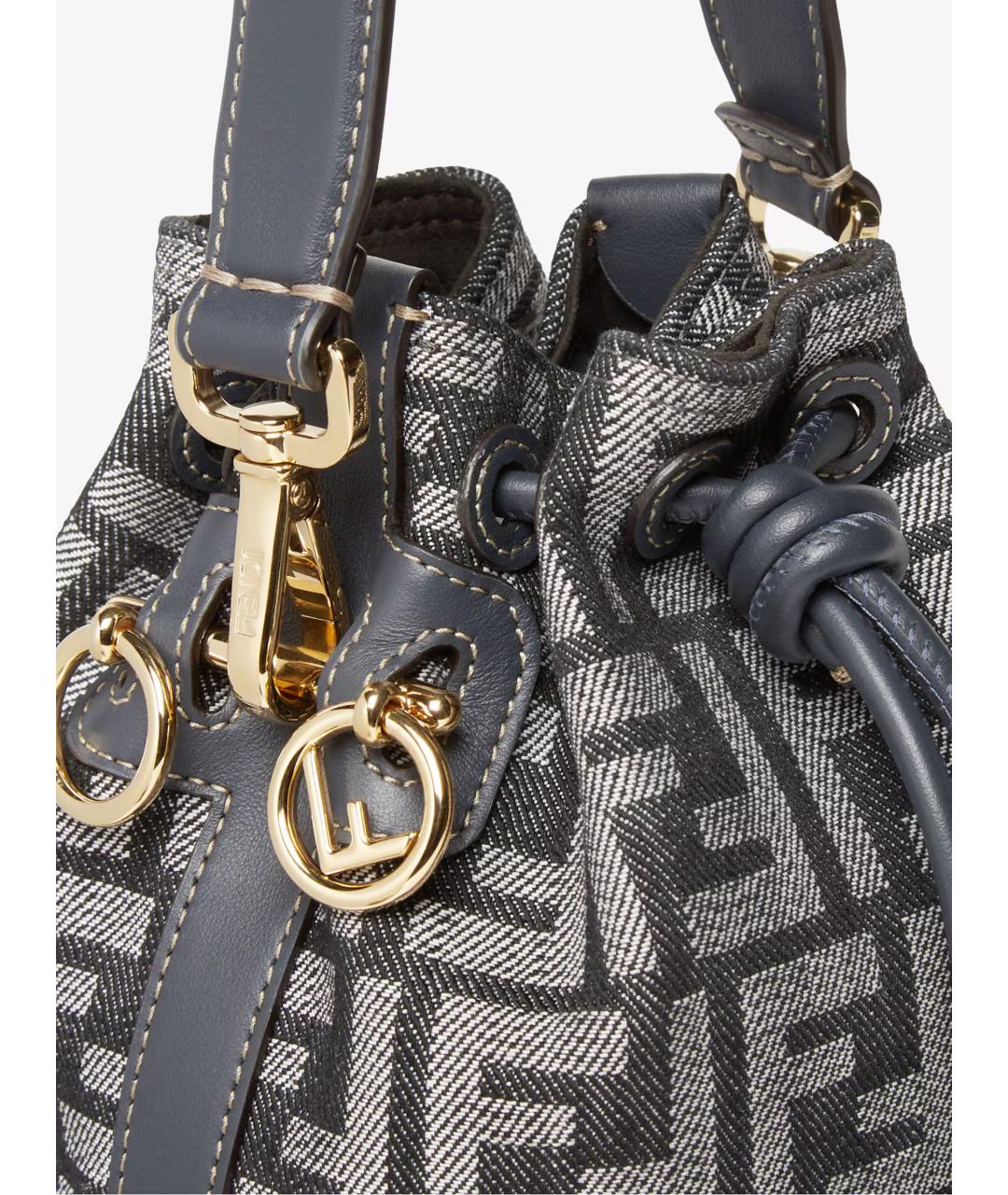 FENDI Синяя деним сумка тоут, фото 6