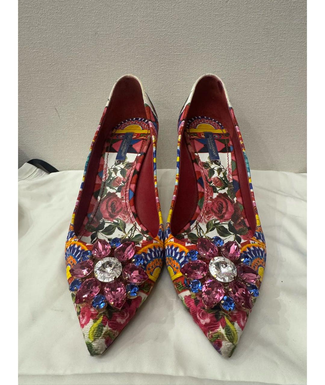 DOLCE&GABBANA Мульти текстильные туфли, фото 2