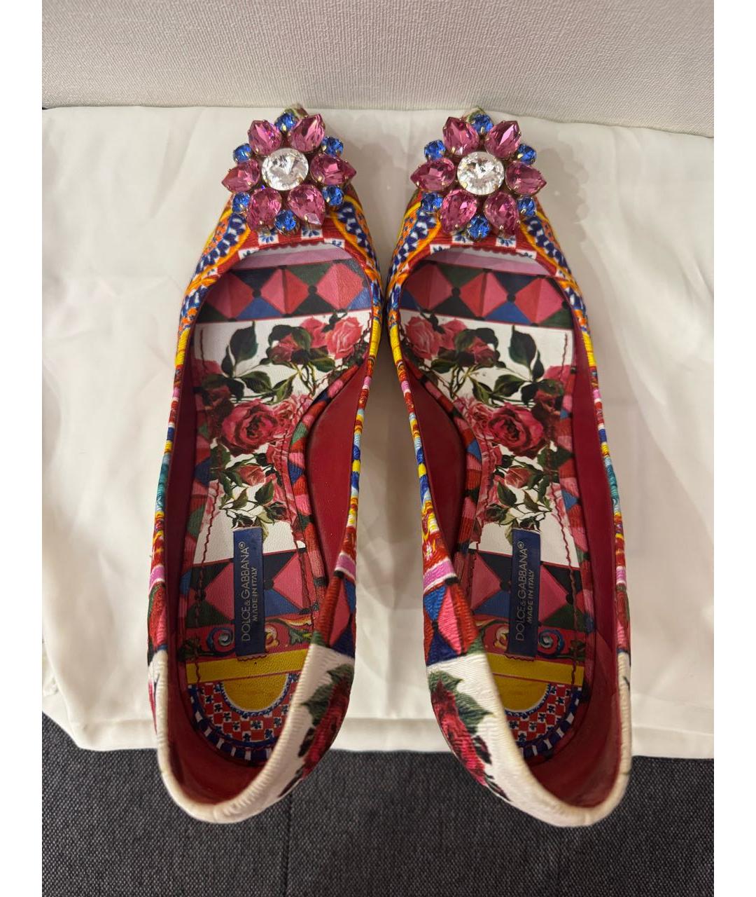 DOLCE&GABBANA Мульти текстильные туфли, фото 3