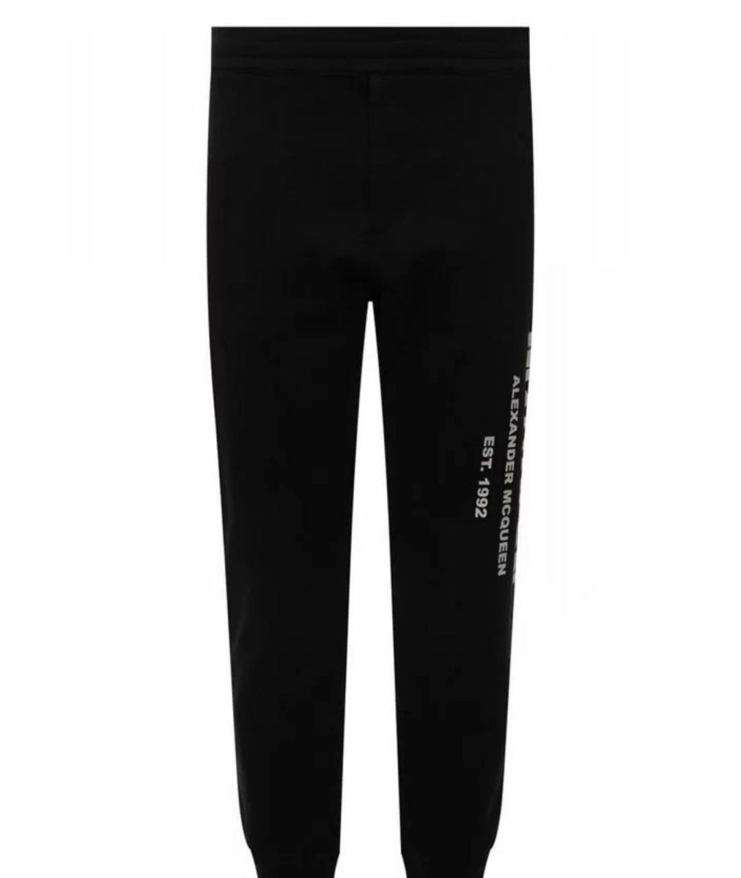 ALEXANDER MCQUEEN Черные хлопковые повседневные брюки, фото 1