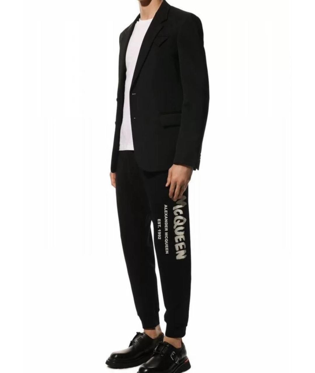 ALEXANDER MCQUEEN Черные хлопковые повседневные брюки, фото 4