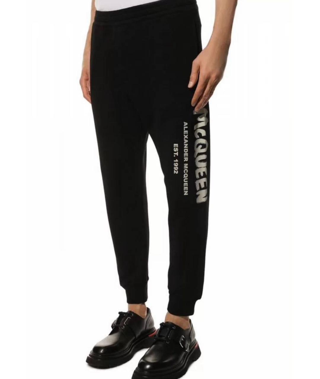 ALEXANDER MCQUEEN Черные хлопковые повседневные брюки, фото 3