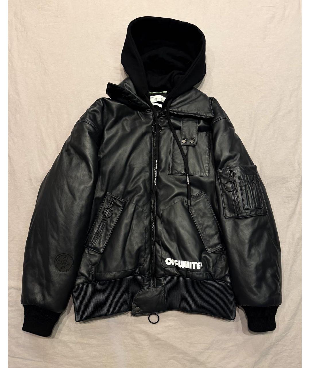 OFF-WHITE Черная кожаная куртка, фото 9