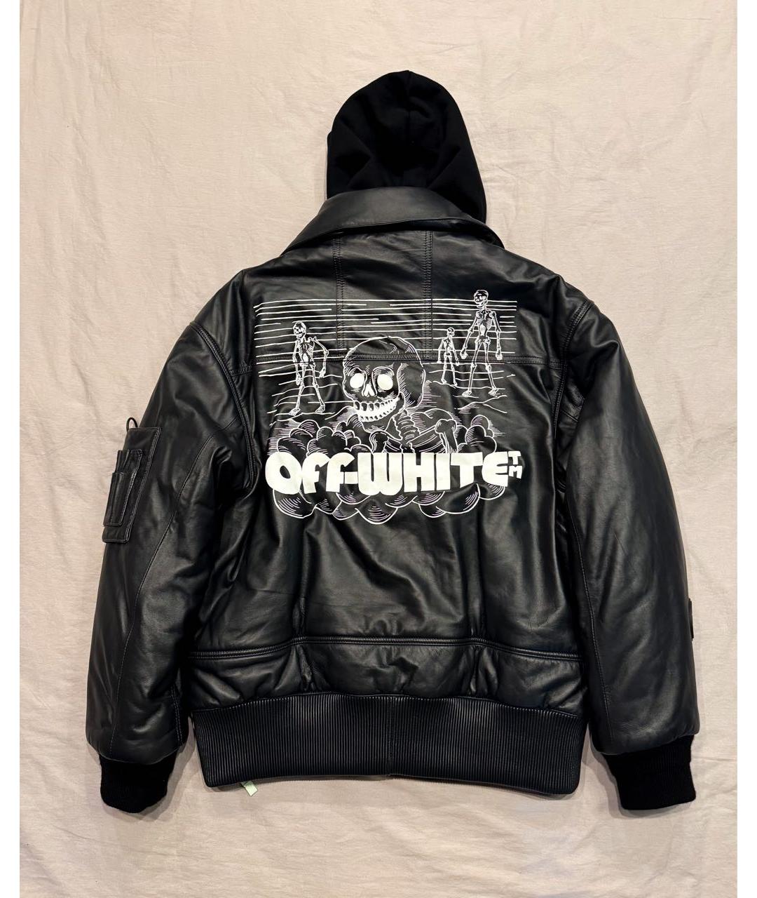 OFF-WHITE Черная кожаная куртка, фото 8
