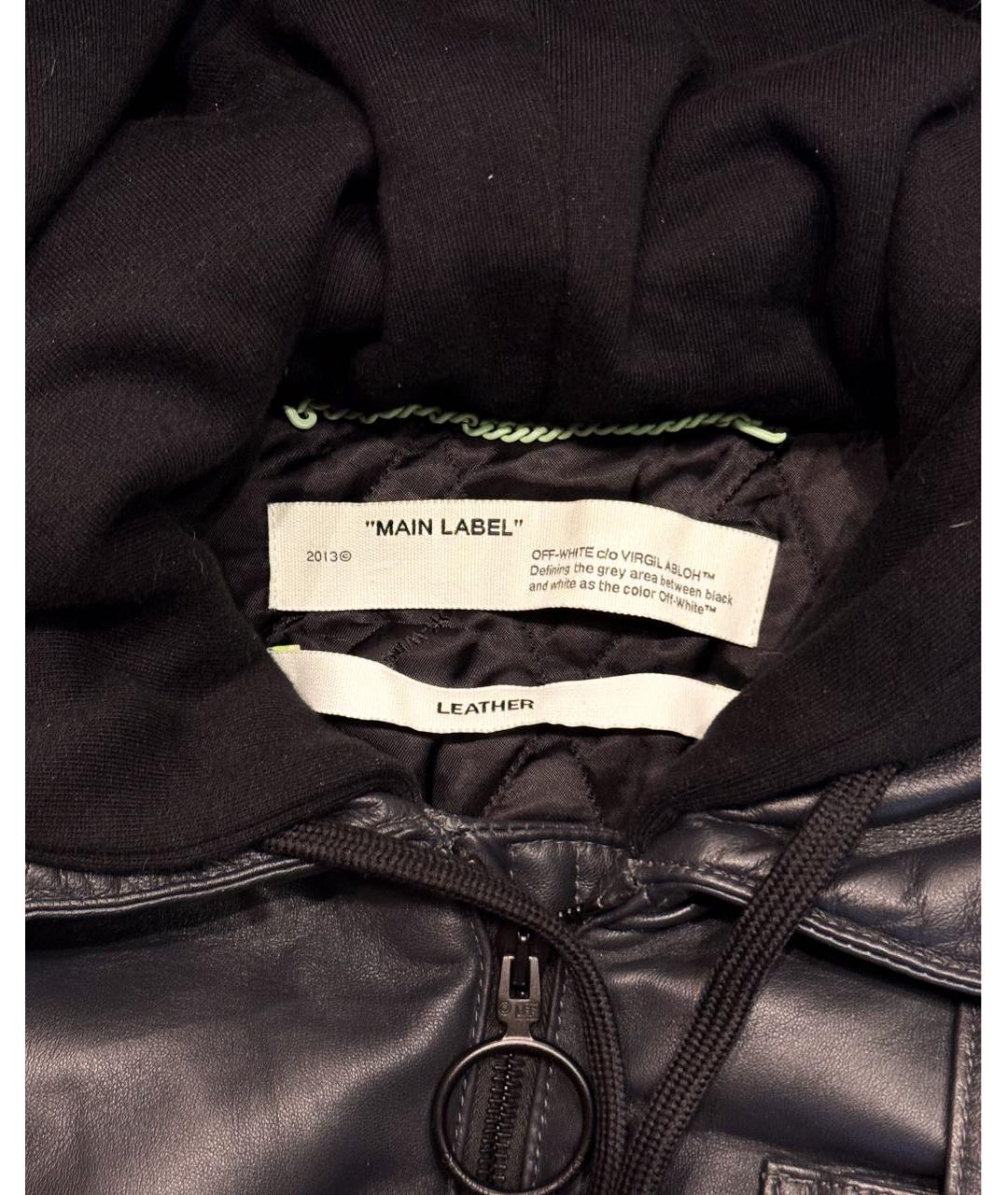 OFF-WHITE Черная кожаная куртка, фото 4
