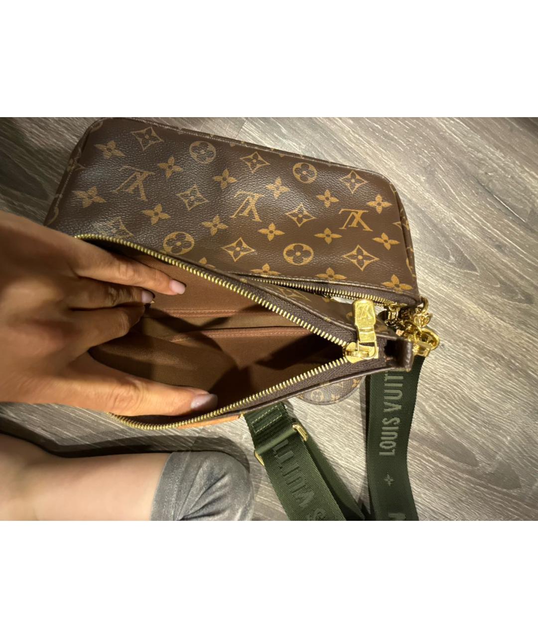 LOUIS VUITTON Коричневая кожаная сумка через плечо, фото 5