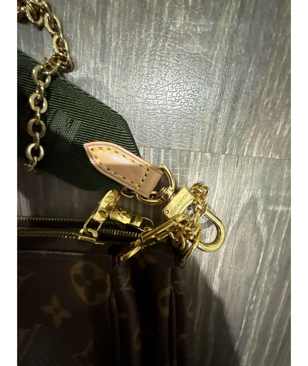 LOUIS VUITTON Коричневая кожаная сумка через плечо, фото 7