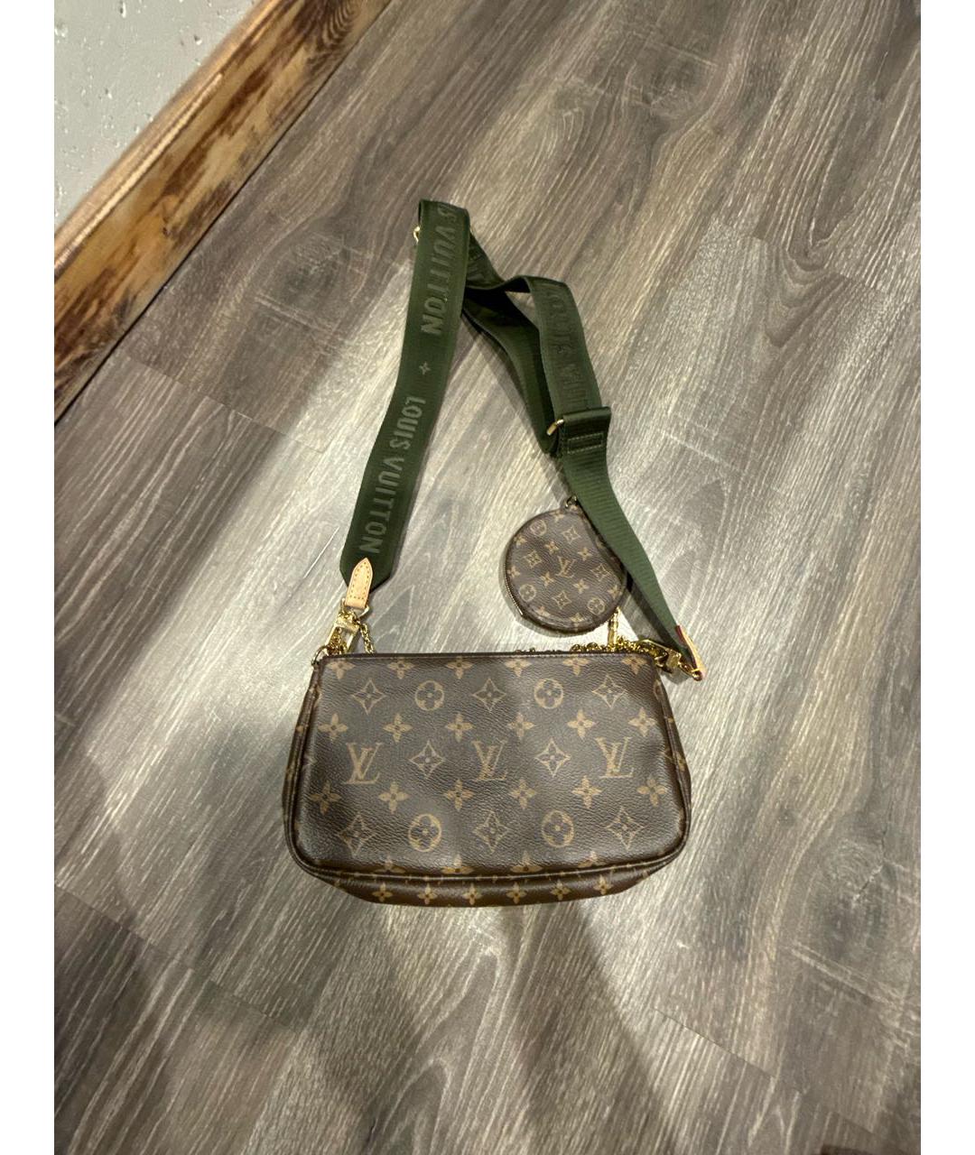 LOUIS VUITTON Коричневая кожаная сумка через плечо, фото 3