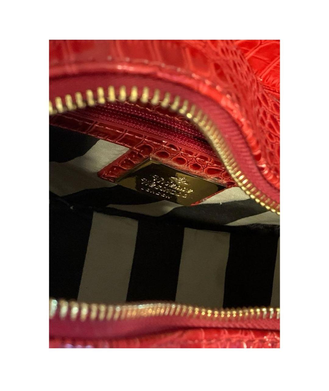 VIVIENNE WESTWOOD Красная сумка с короткими ручками из искусственной кожи, фото 3