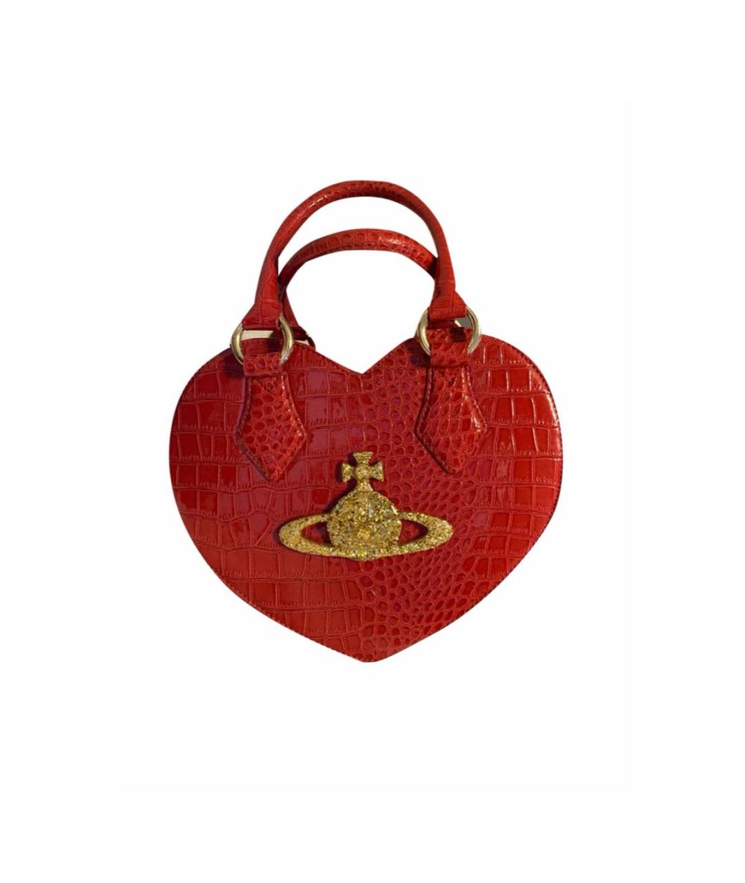VIVIENNE WESTWOOD Красная сумка с короткими ручками из искусственной кожи, фото 6