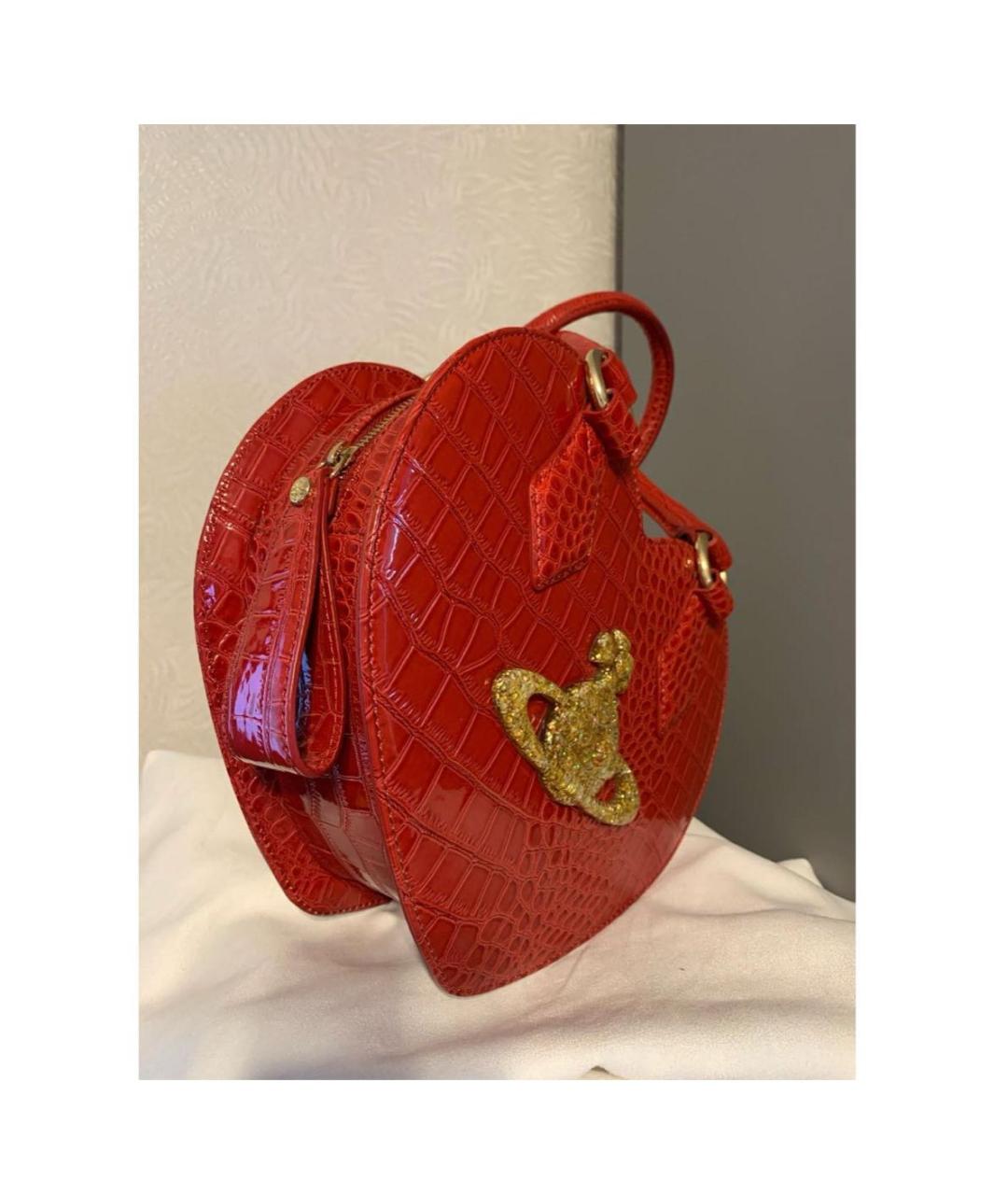 VIVIENNE WESTWOOD Красная сумка с короткими ручками из искусственной кожи, фото 2
