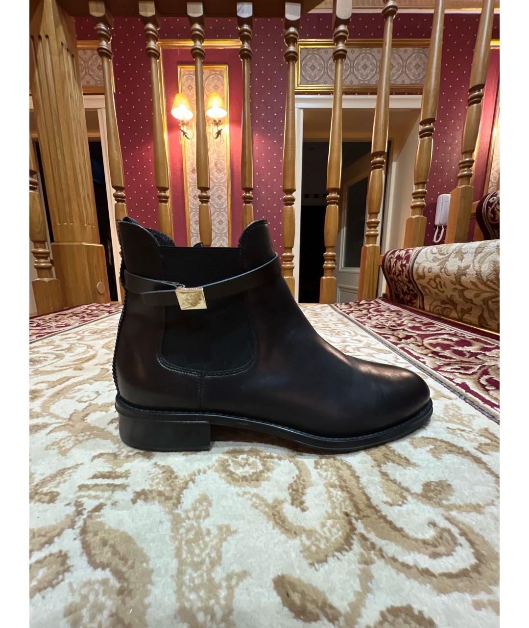 HUGO BOSS Черные кожаные полусапоги, фото 5