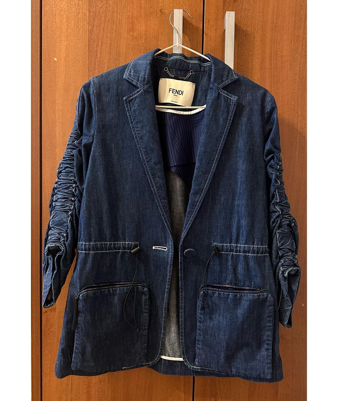FENDI Синий деним жакет/пиджак, фото 4