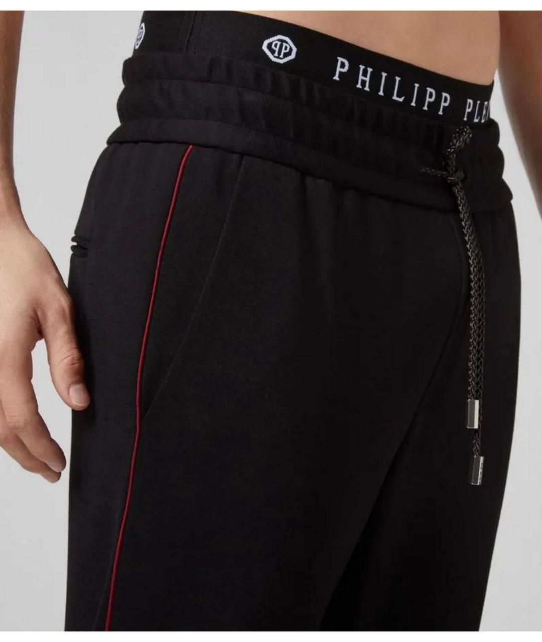 PHILIPP PLEIN Черные хлопко-эластановые повседневные брюки, фото 5