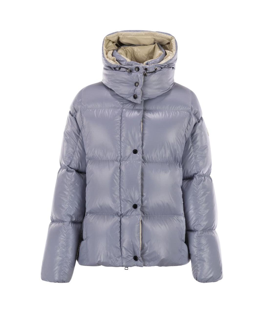 MONCLER Голубой полиамидовый пуховик, фото 1