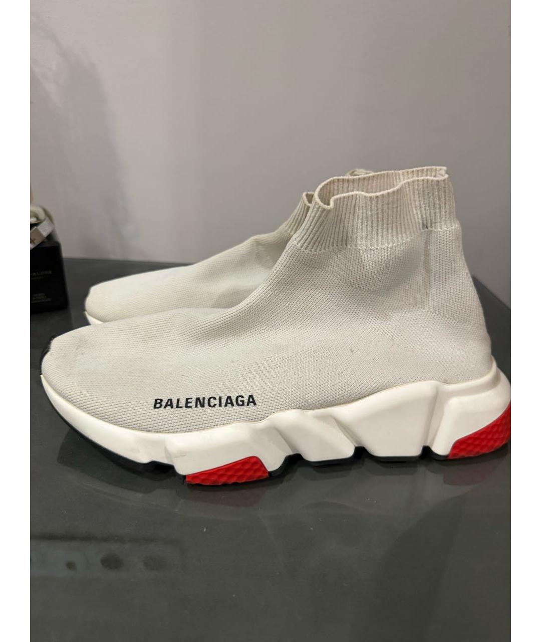 BALENCIAGA Белые текстильные кеды, фото 5