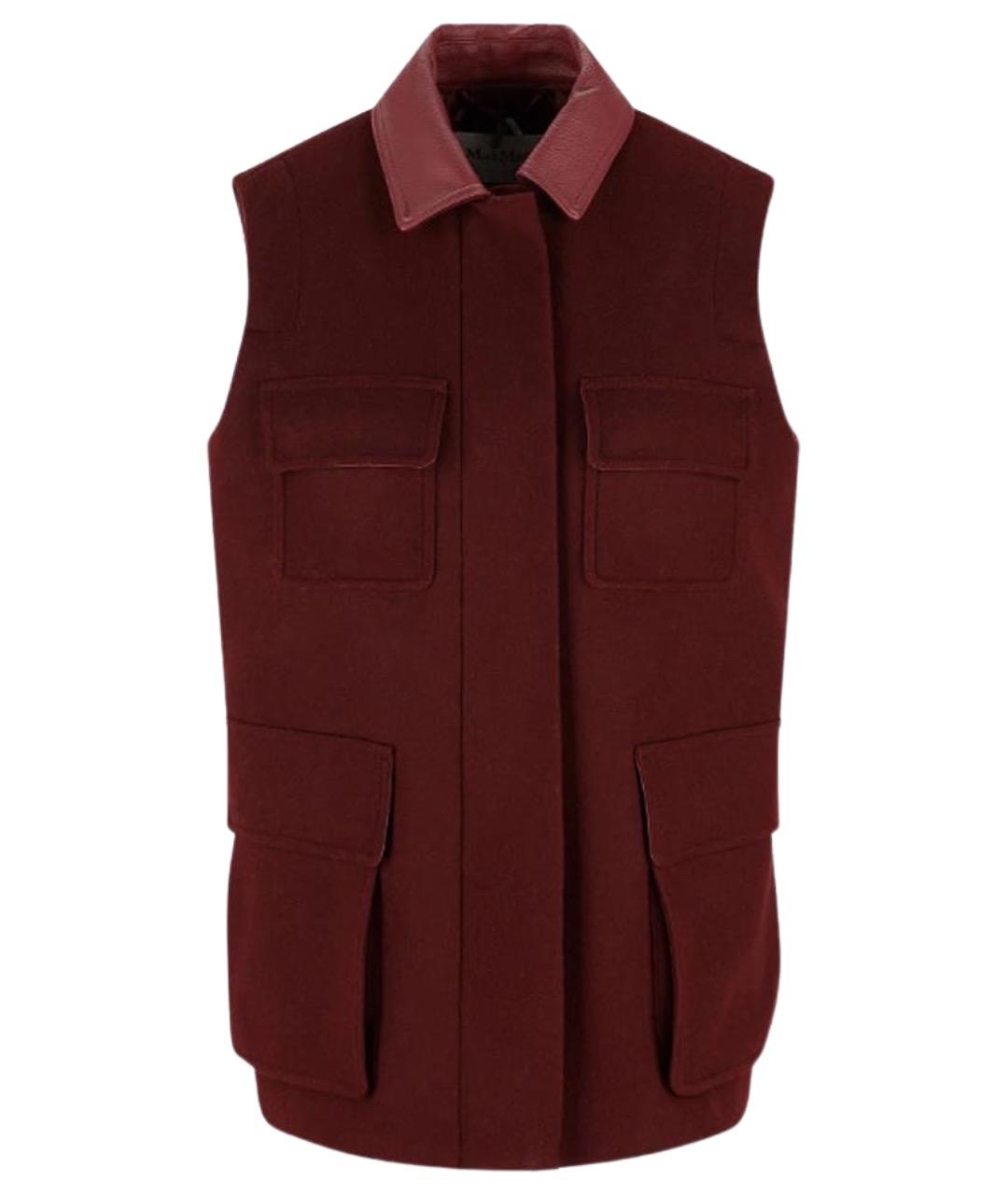 MAX MARA Бордовый шерстяной жилет, фото 1