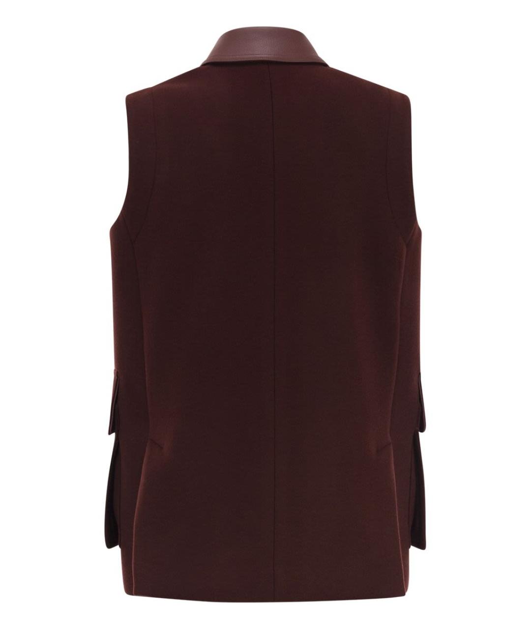 MAX MARA Бордовый шерстяной жилет, фото 3