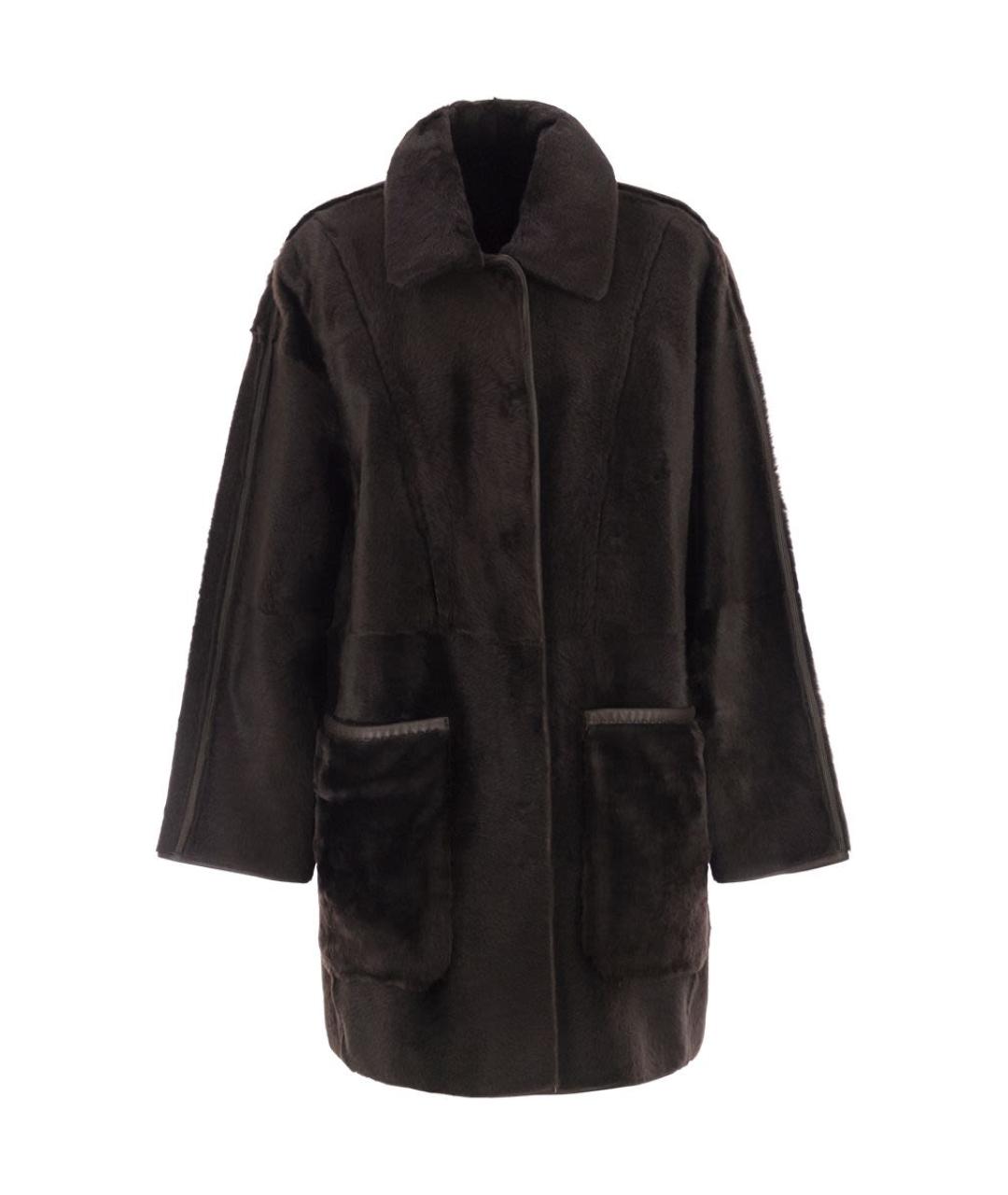 MAX MARA Коричневая меховая дубленка, фото 1