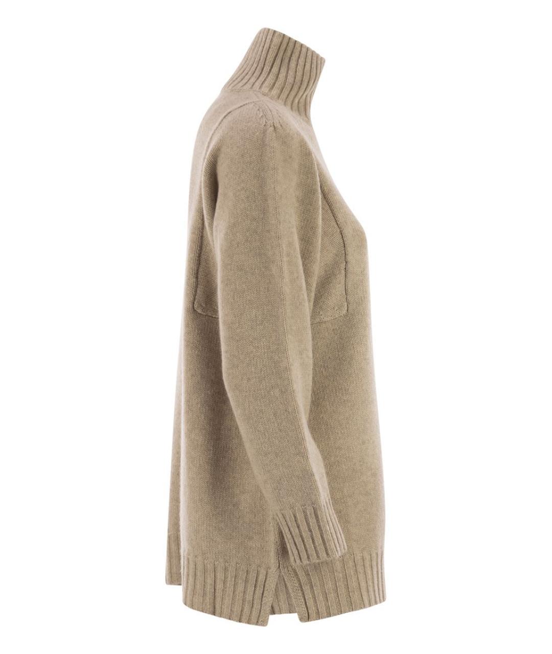 MAX MARA Бежевый кашемировый джемпер / свитер, фото 3