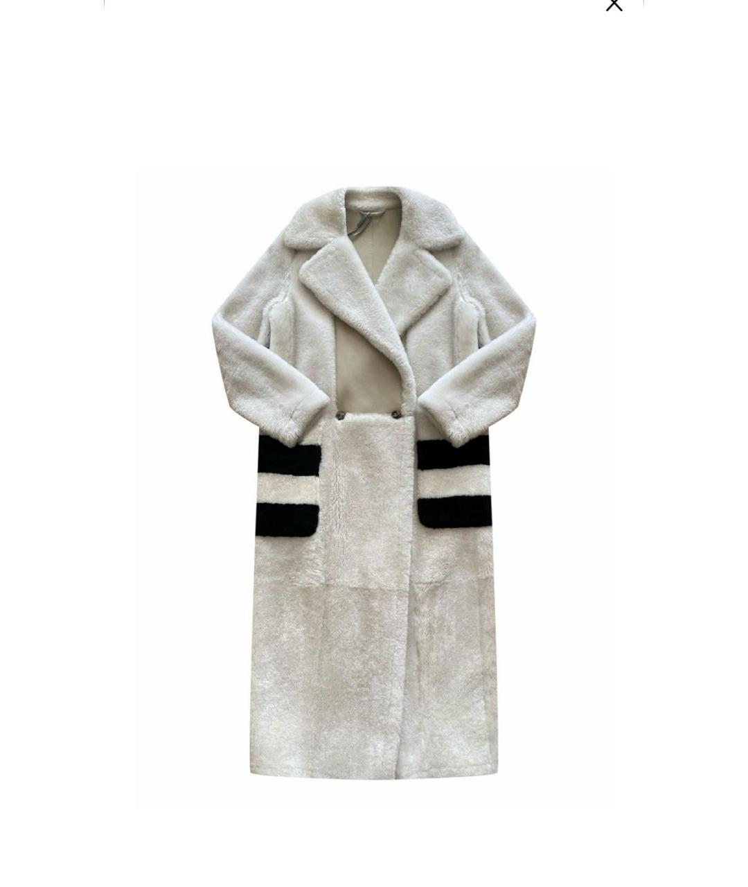 MAX MARA Белая меховая шуба, фото 4