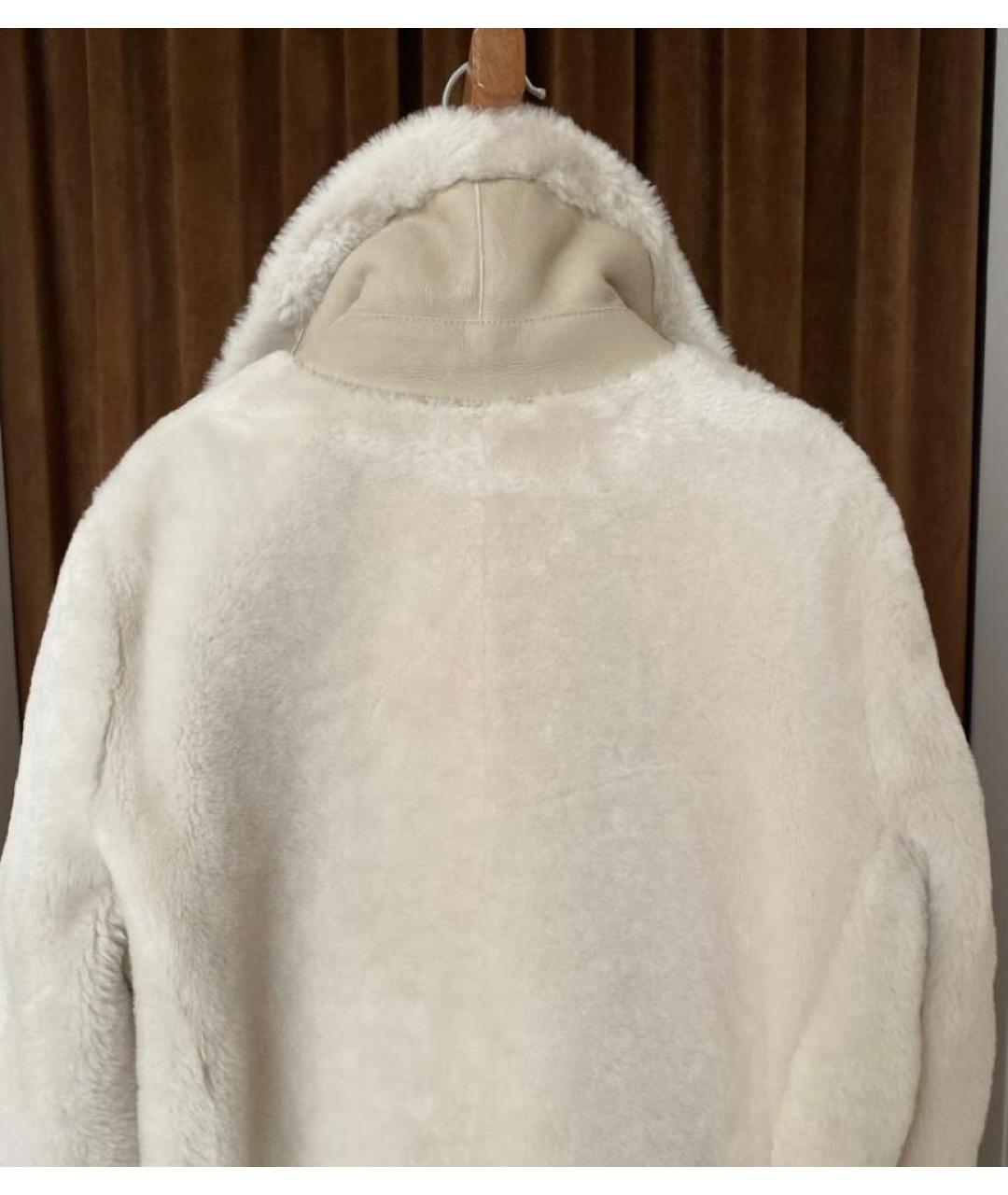 MAX MARA Белая меховая шуба, фото 2