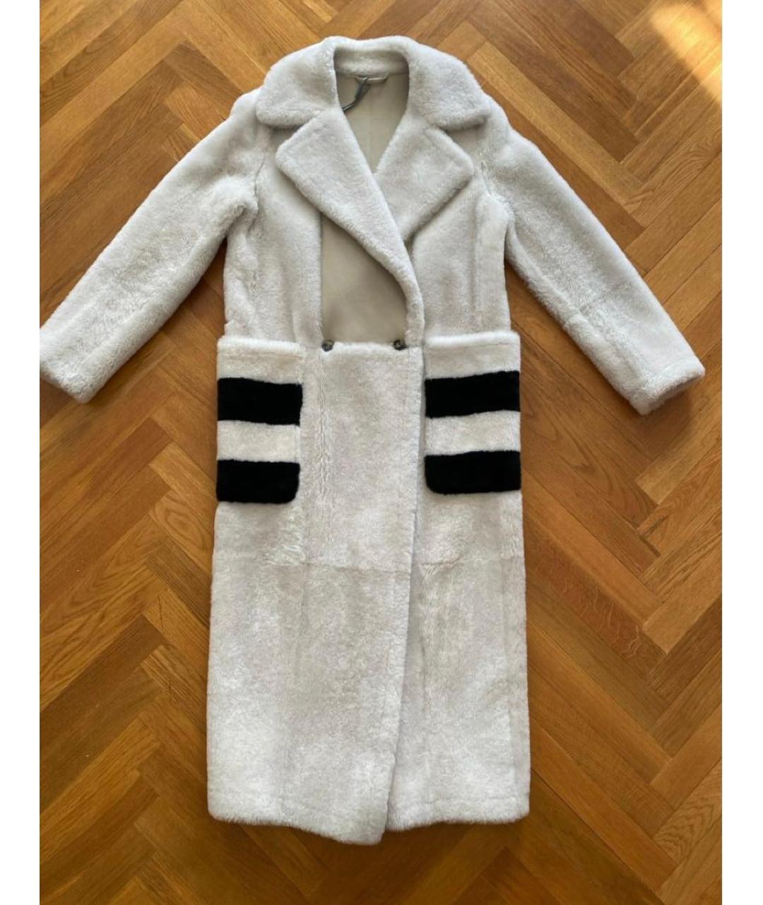 MAX MARA Белая меховая шуба, фото 5