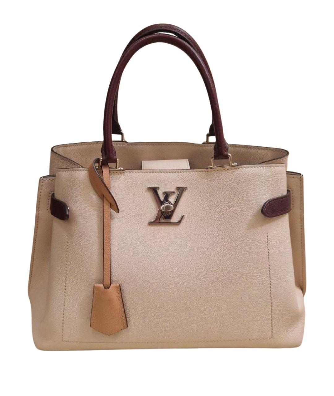 LOUIS VUITTON Бежевая кожаная сумка тоут, фото 1
