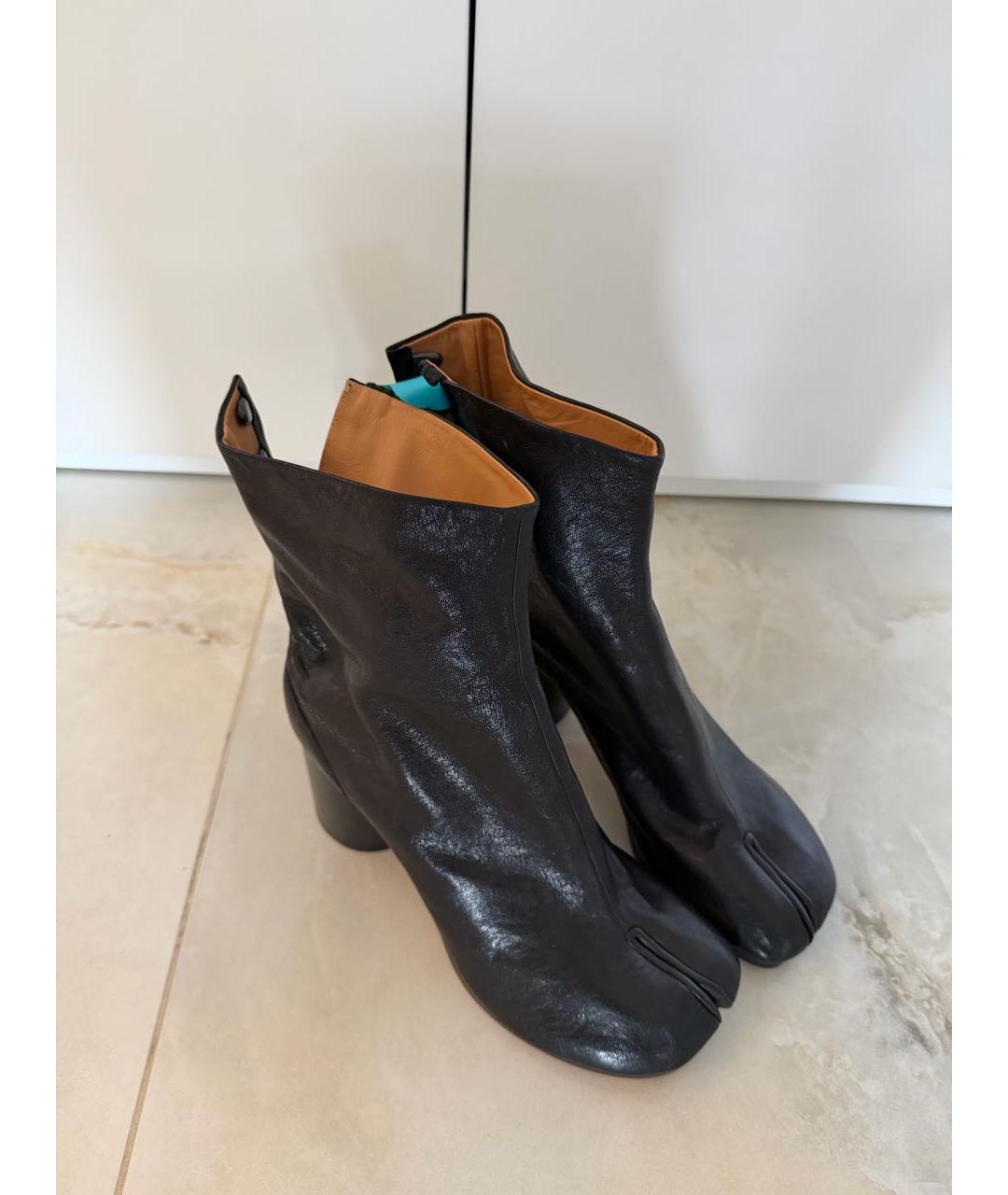 MAISON MARGIELA Черные кожаные ботильоны, фото 8