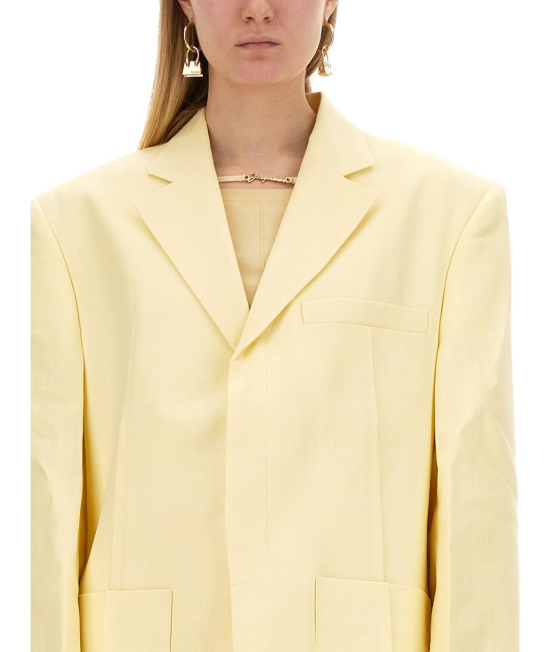JACQUEMUS Желтый полиэстеровый жакет/пиджак, фото 5