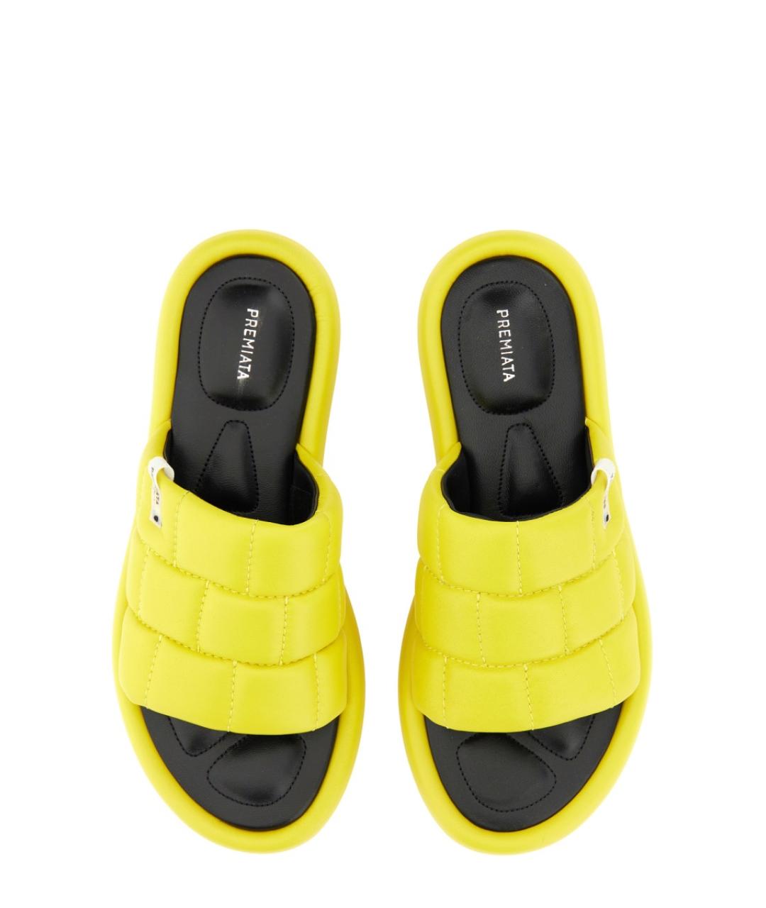 PREMIATA Желтые кожаные шлепанцы, фото 3