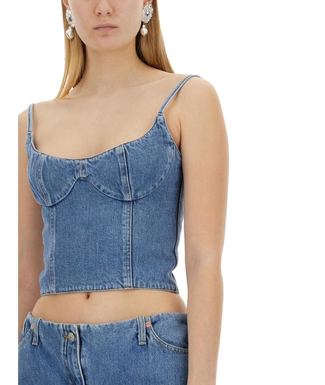 MAGDA BUTRYM Синяя хлопковая майка, фото 5