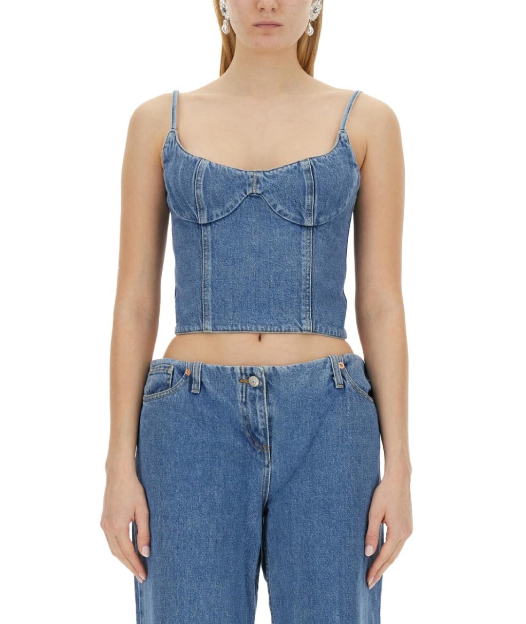 MAGDA BUTRYM Синяя хлопковая майка, фото 2