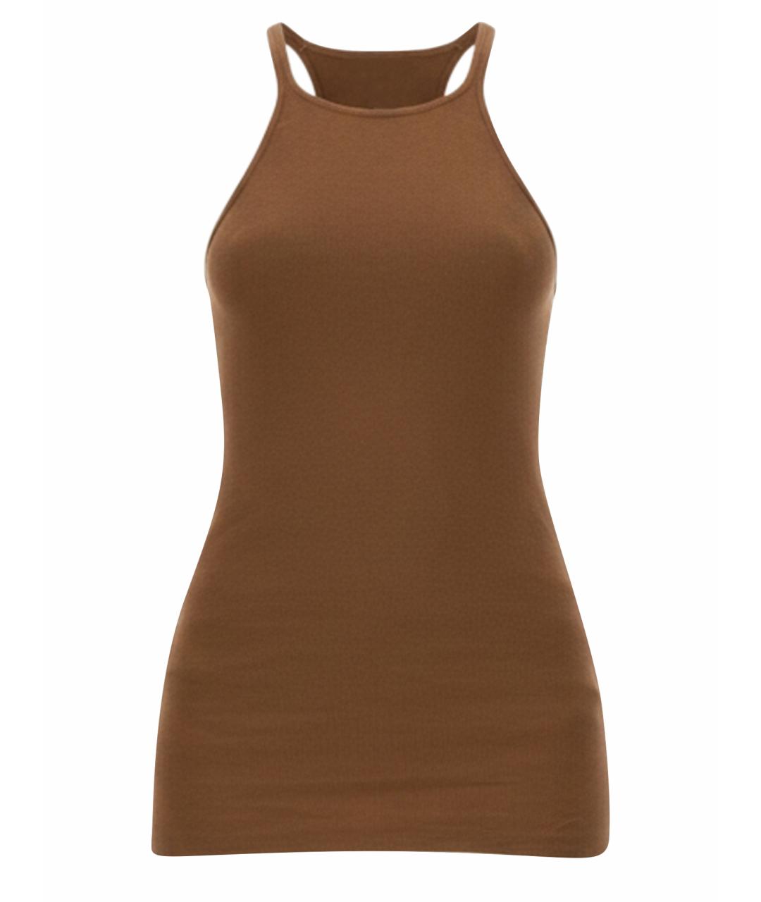 RICK OWENS DRKSHDW Коричневая хлопковая майка, фото 1