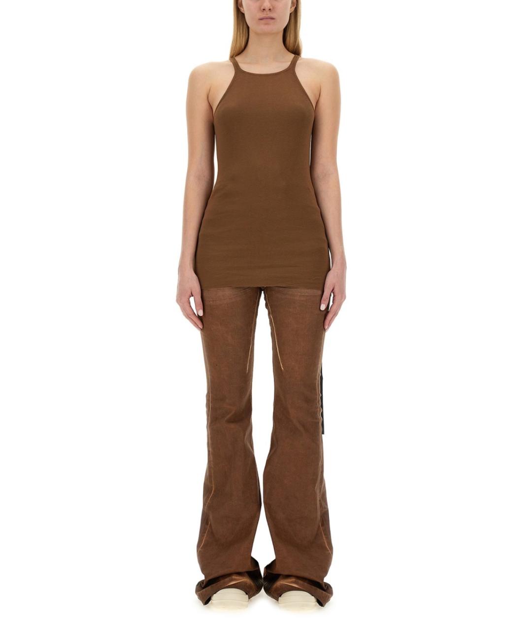 RICK OWENS DRKSHDW Коричневая хлопковая майка, фото 5