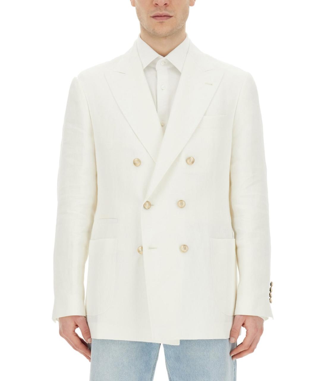BRUNELLO CUCINELLI Белый льняной пиджак, фото 5