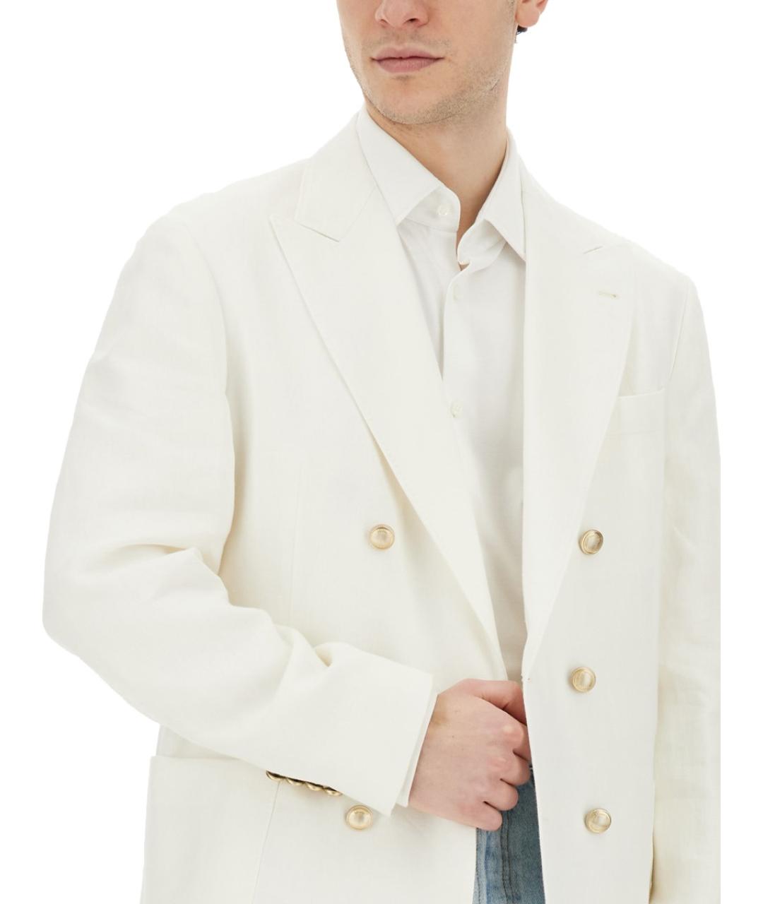 BRUNELLO CUCINELLI Белый льняной пиджак, фото 4