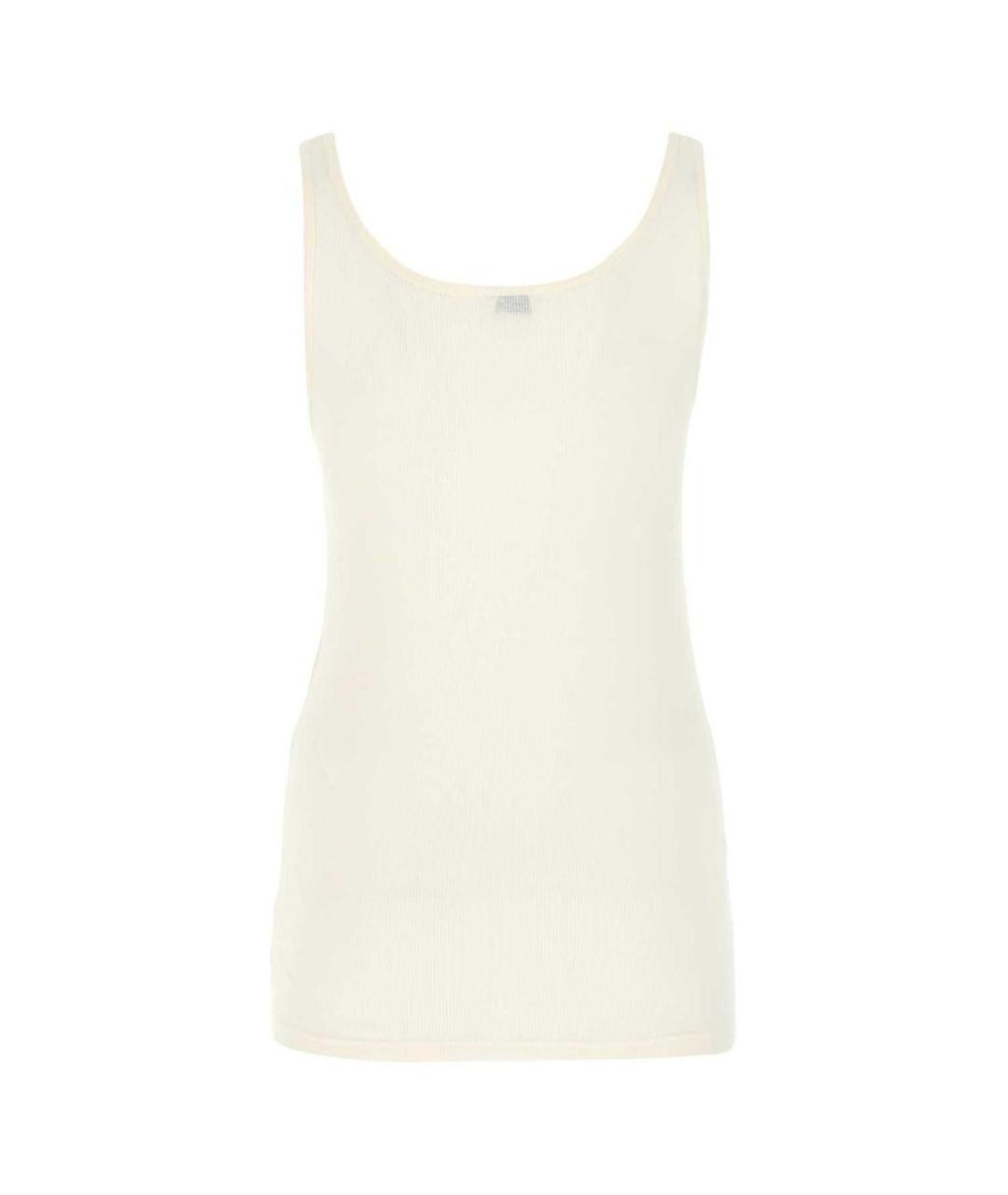 SAINT LAURENT Бежевая хлопковая майка, фото 1