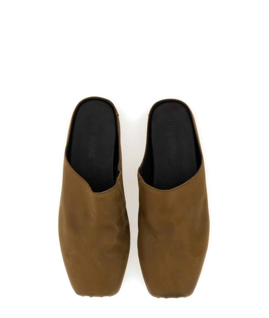 UMA WANG Коричневые кожаные мюли, фото 6