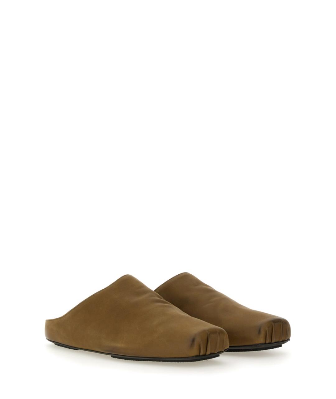 UMA WANG Коричневые кожаные мюли, фото 2