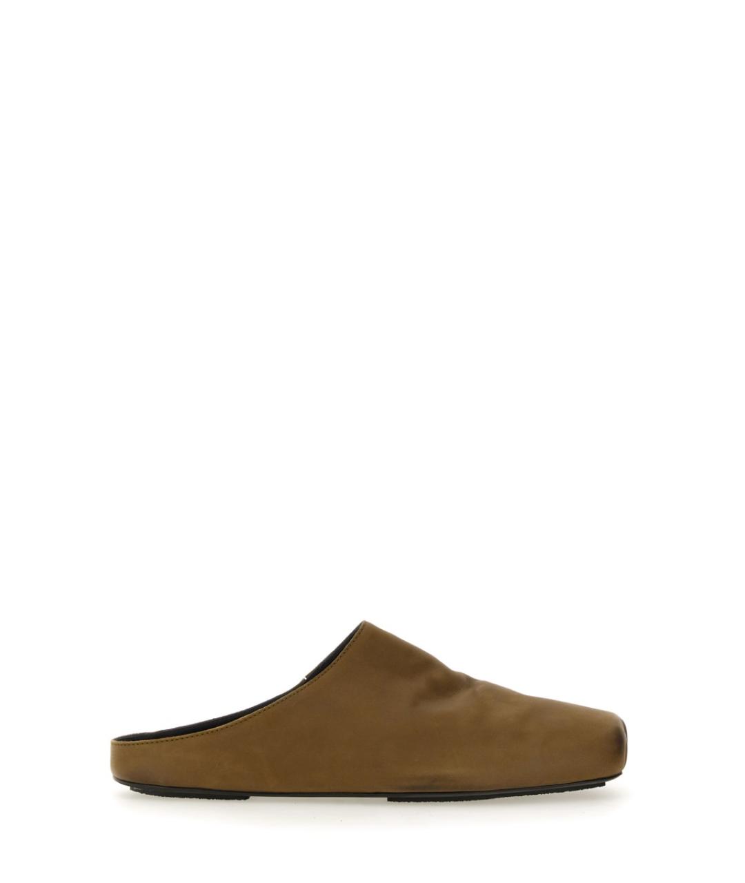 UMA WANG Коричневые кожаные мюли, фото 1