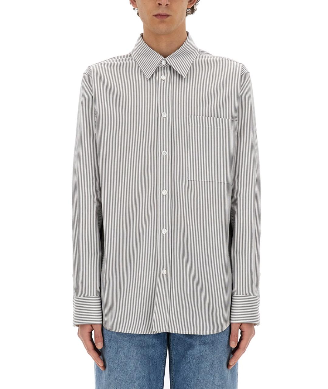 BOTTEGA VENETA Серая хлопковая кэжуал рубашка, фото 5