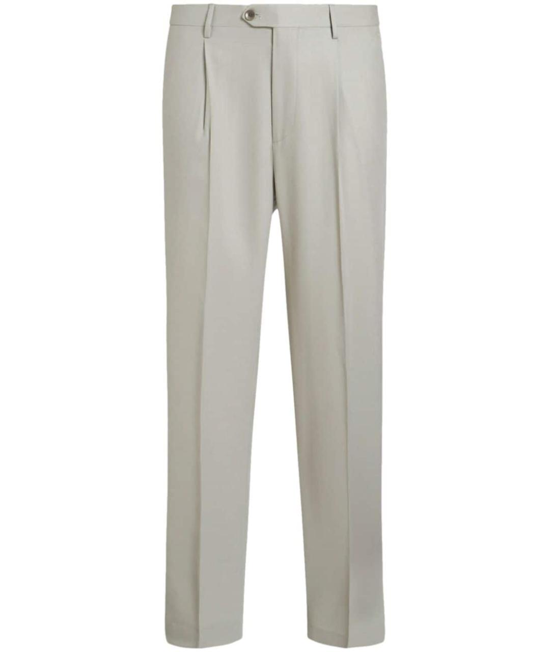 ETRO Серые шерстяные повседневные брюки, фото 1