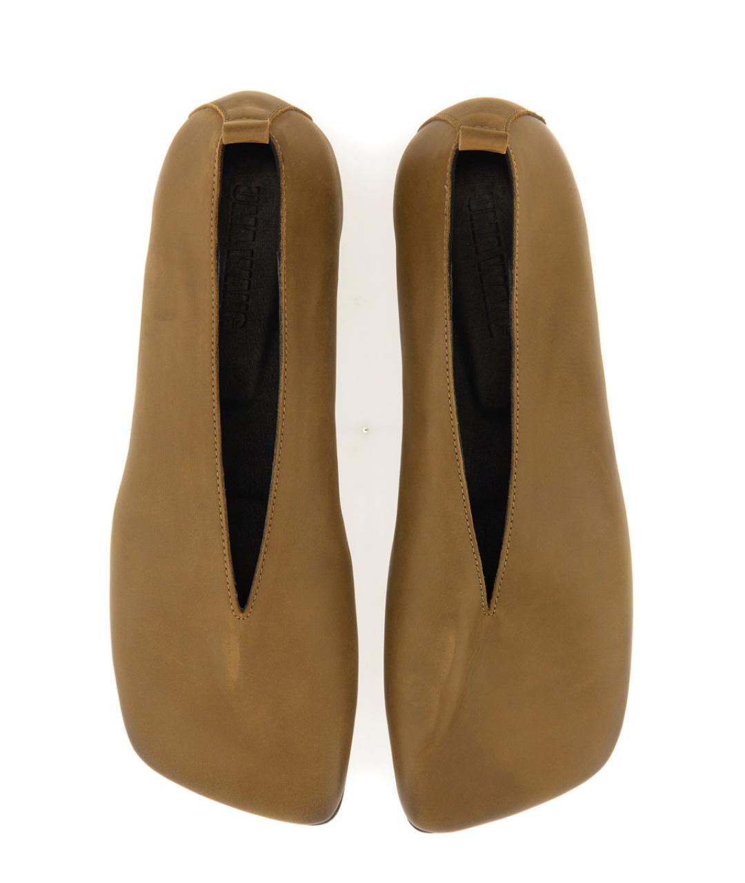 UMA WANG Коричневые кожаные балетки, фото 6