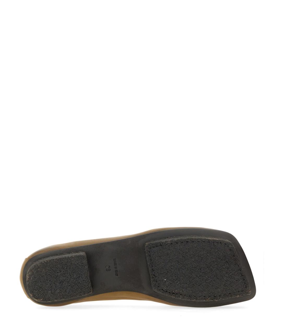 UMA WANG Коричневые кожаные балетки, фото 5