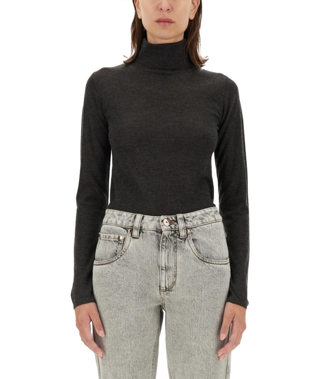 BRUNELLO CUCINELLI Антрацитовая кашемировая водолазка, фото 2