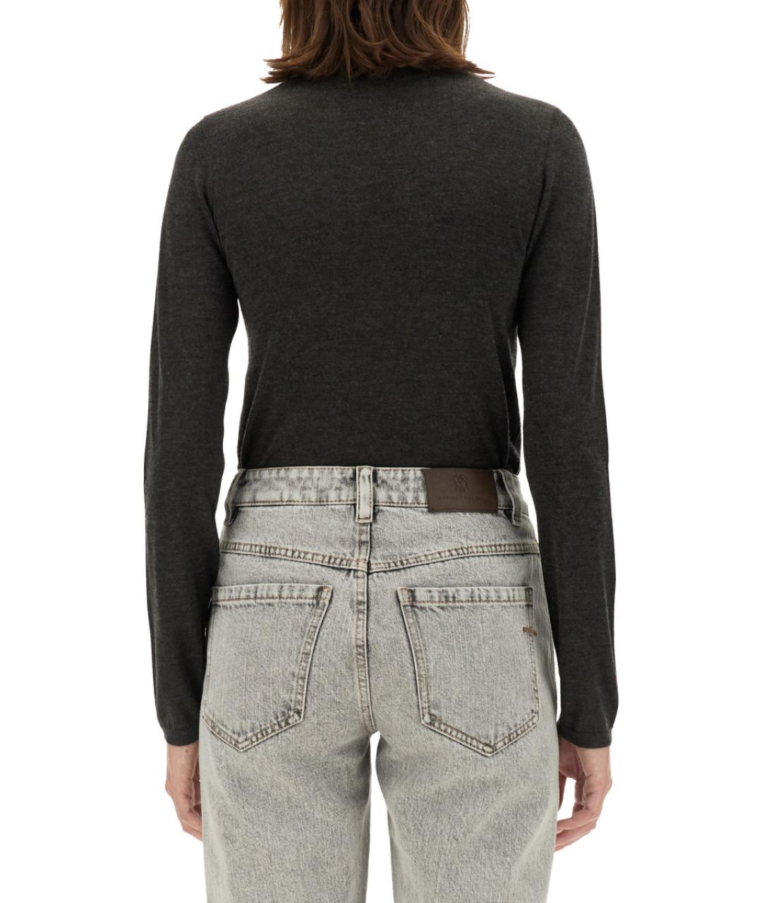 BRUNELLO CUCINELLI Антрацитовая кашемировая водолазка, фото 4