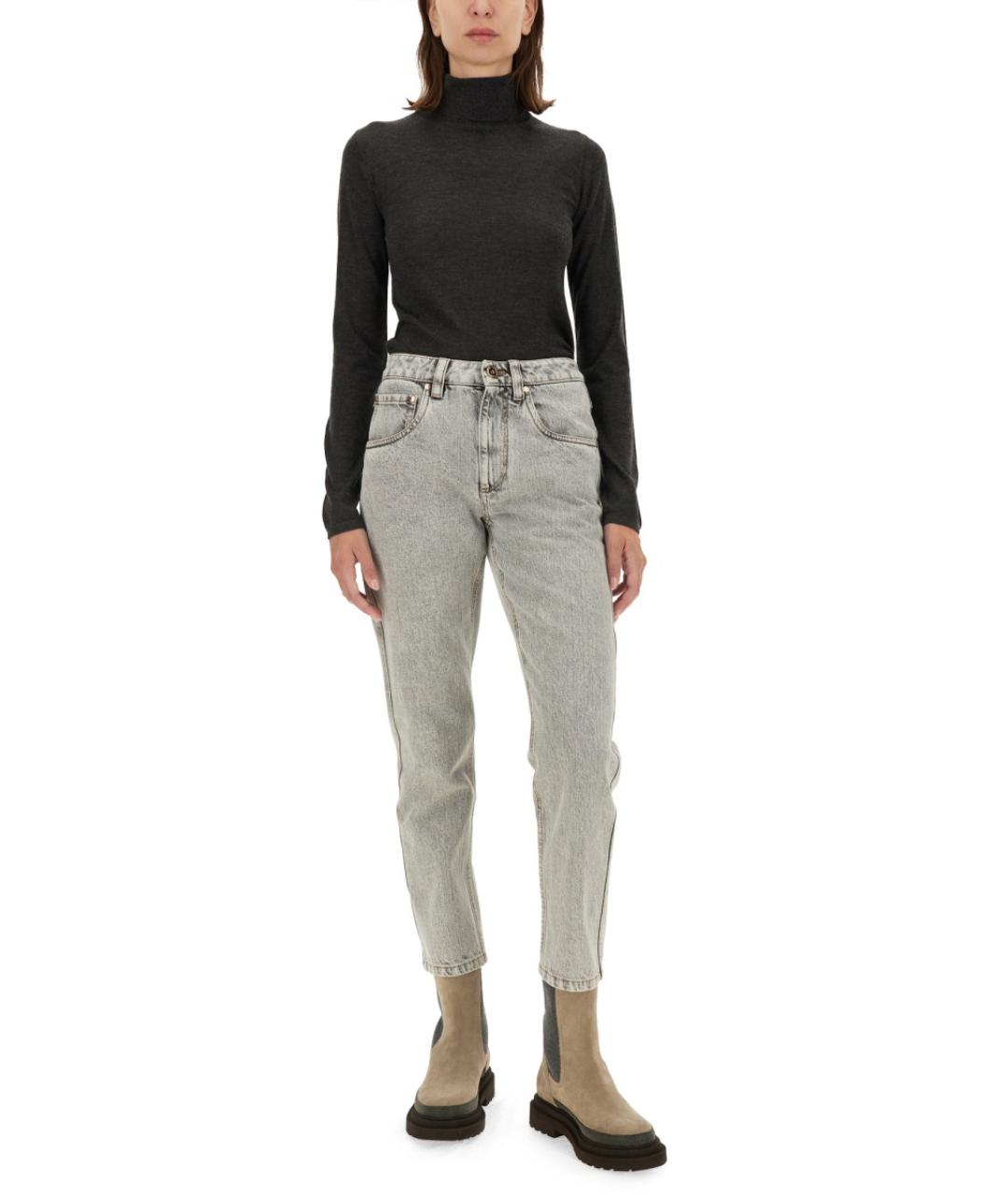 BRUNELLO CUCINELLI Антрацитовая кашемировая водолазка, фото 3