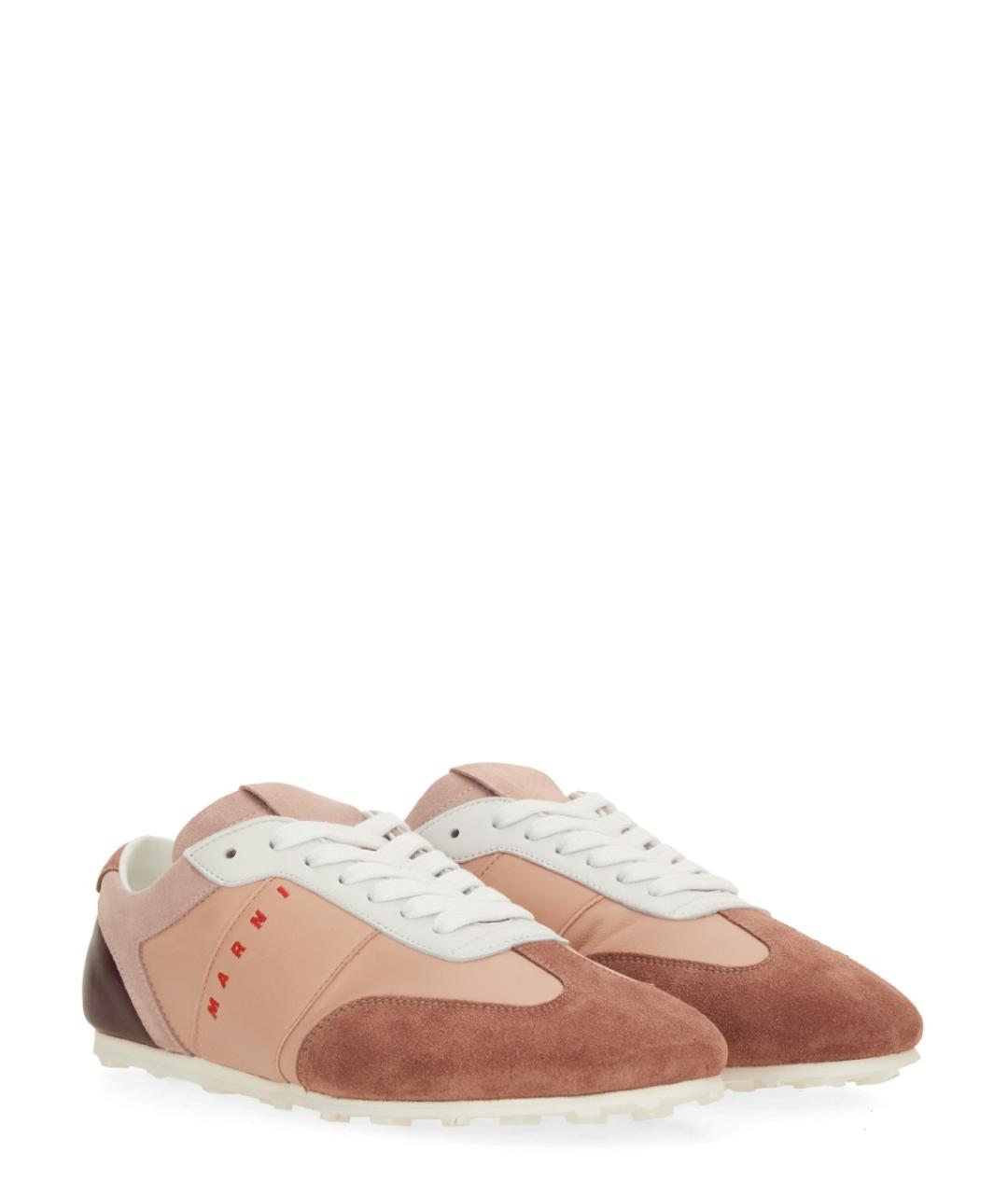 MARNI Розовые кожаные кроссовки, фото 2